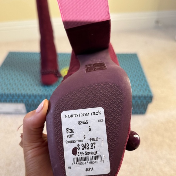 Tory Burch Addison Boot - Tall suede purple/burgundy - Size 6 - NWT - in box - Picture 5 of 5